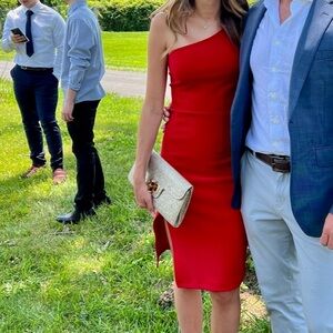 Abercrombie & Fitch Vibrant Red Midi Dress